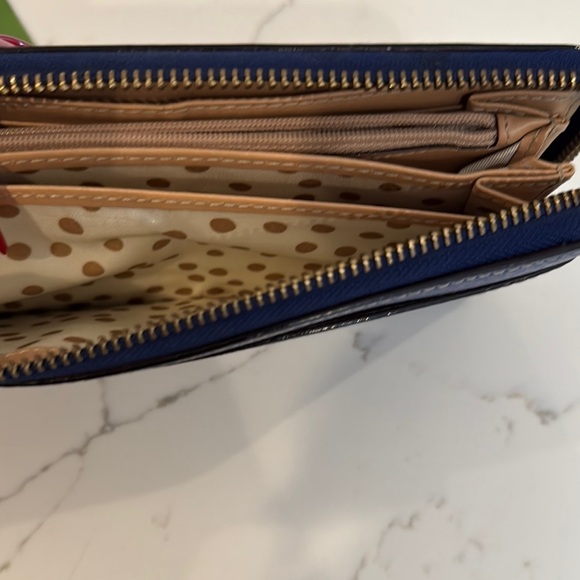 Kate Spade Royal Blue Leather Zip around Wallet - Picture 9 of 9